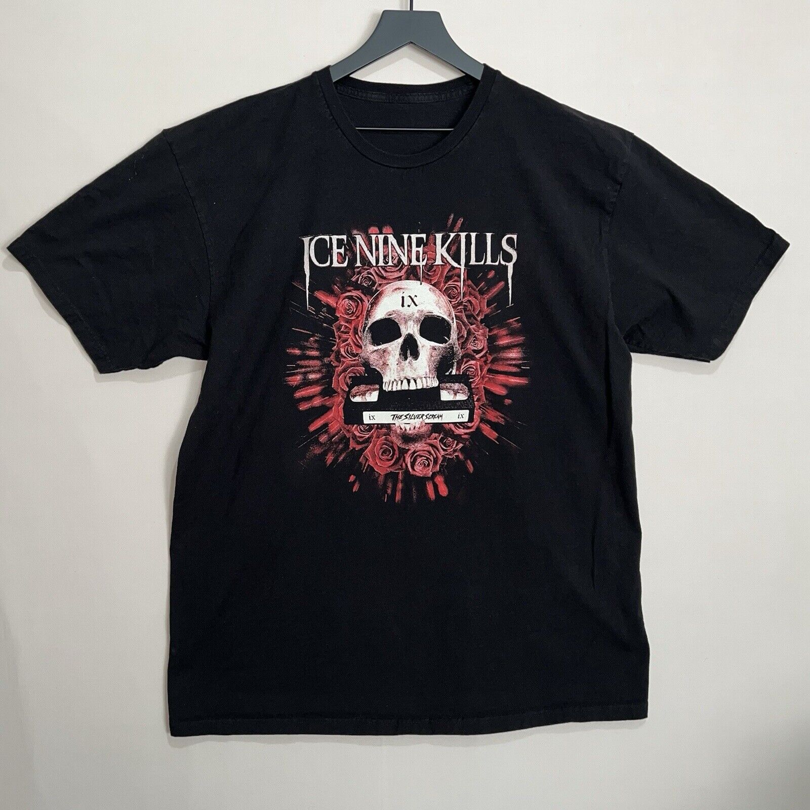 Official Ice Nine Kills INK Tour Merch TShirt The Silver Scream Skull VHS Scream Costume Ideas