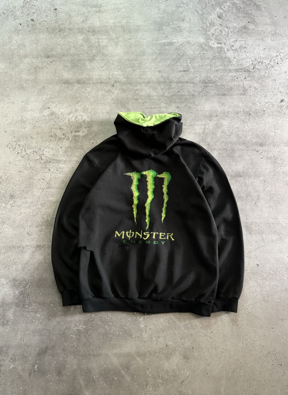 Vintage Y2k Monster Energy Hype Acid Thrashed Zip Up Hoodie, …