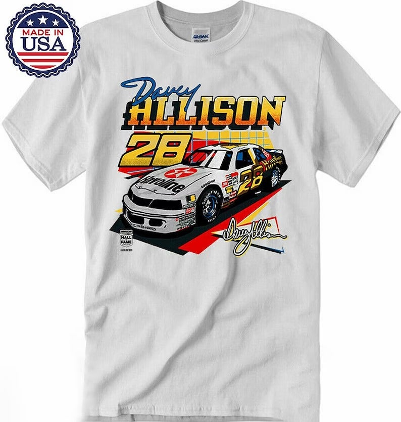 90s Davey Allison NASCAR Racing T-Shirt - Love Art USA