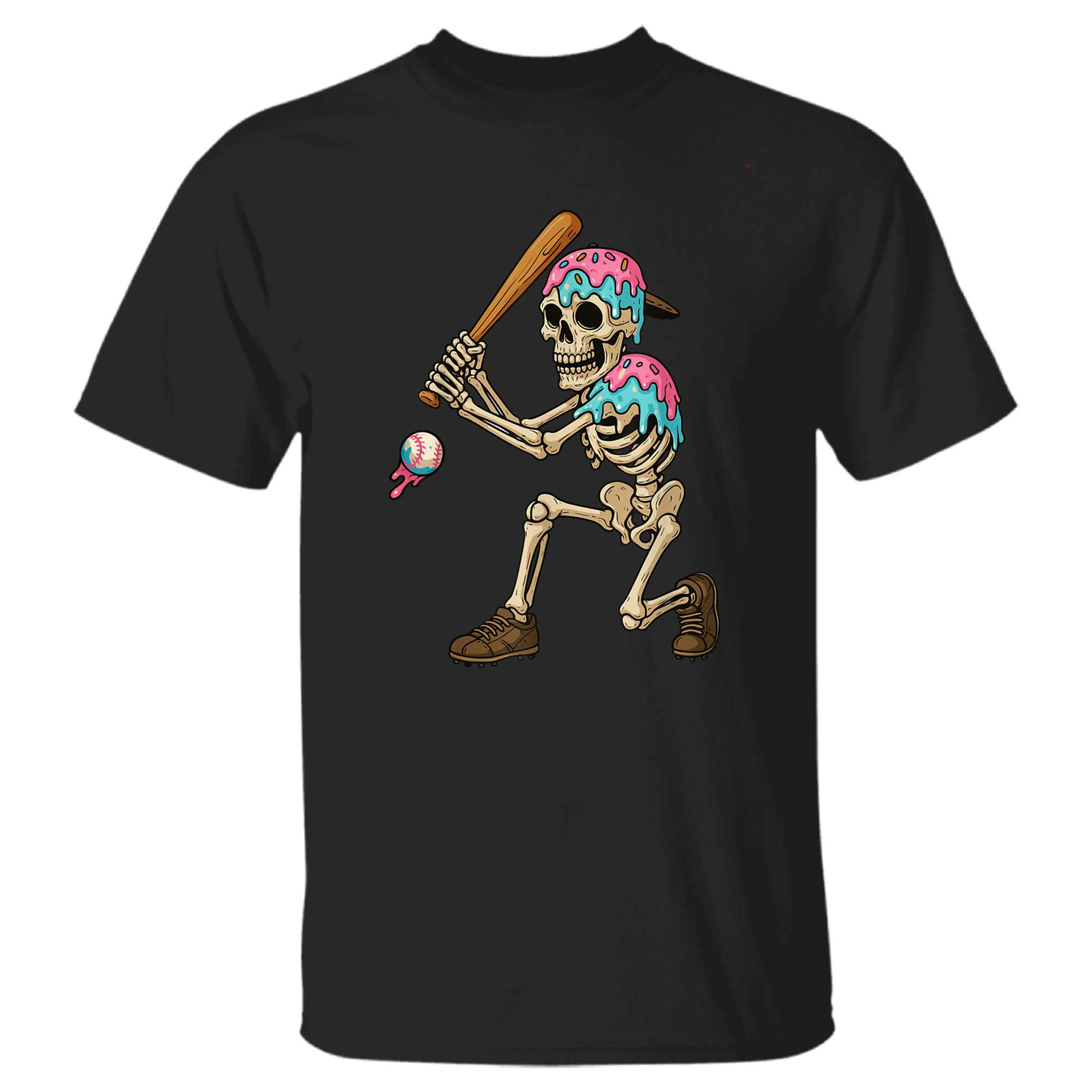 Funny Baseball Skeleton Ice Cream Dr …