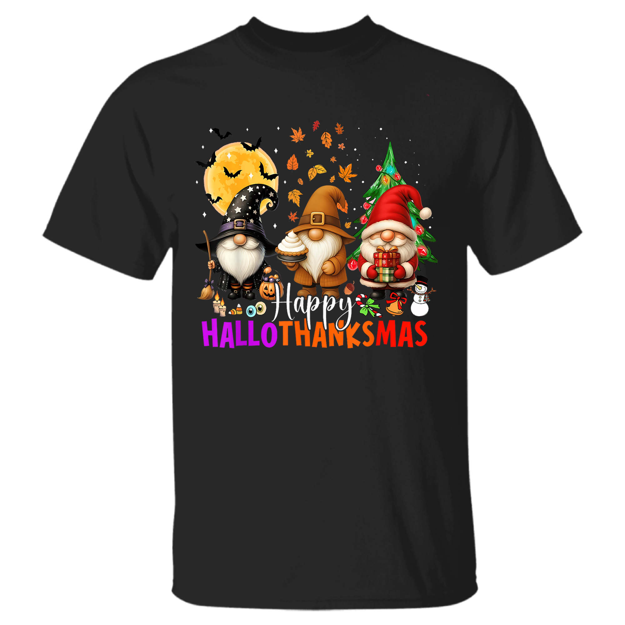Happy HalloThanksMas Gnomes Hallowee …