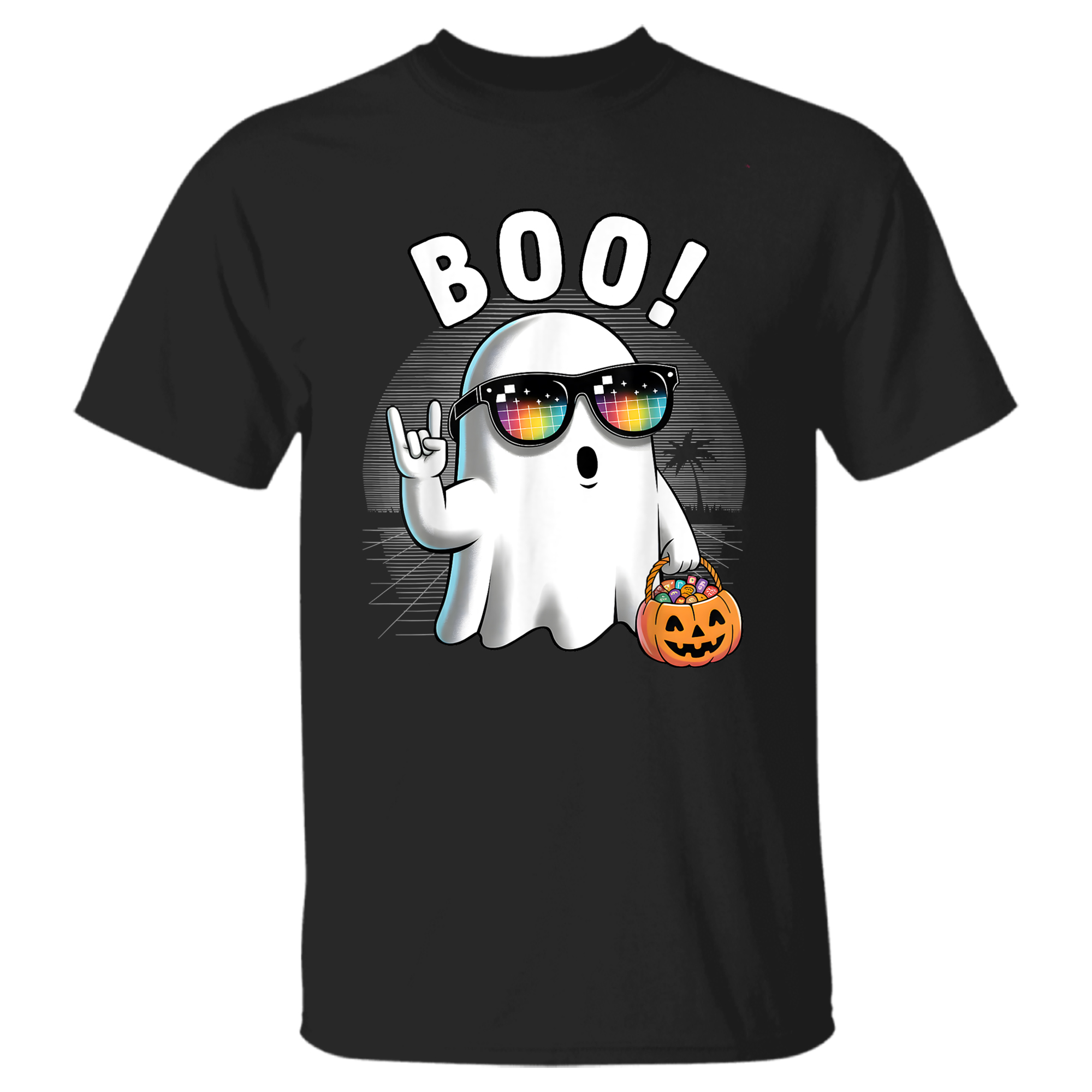 Rock Ghost Retro Halloween Pumpkin F …